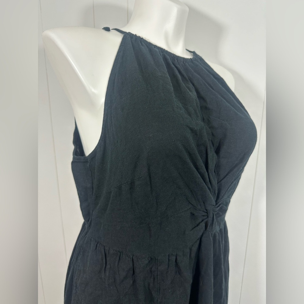 NWT Ava & Viv Women's Halter Neck A-Line Linen Black Dress Size XXL - Picture 6 of 15